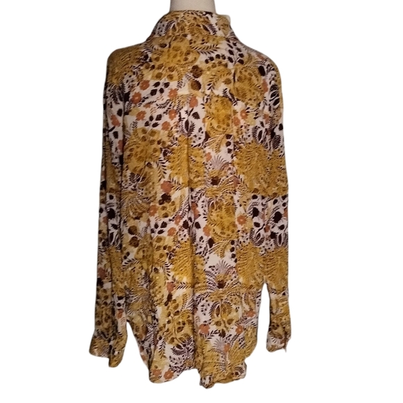 Anthropologie The Romy Relaxed Fit Floral Boho Button Front Blouse Size XL - Picture 5 of 8